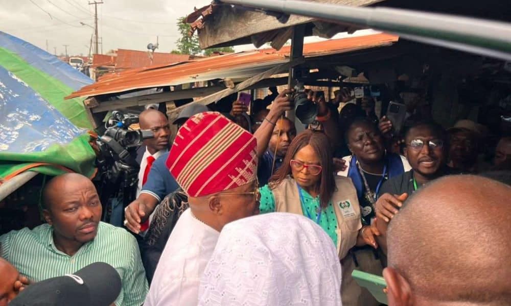 APC Governorship Candidate, Bola Oyebamiji and Wife Accredited to Vote